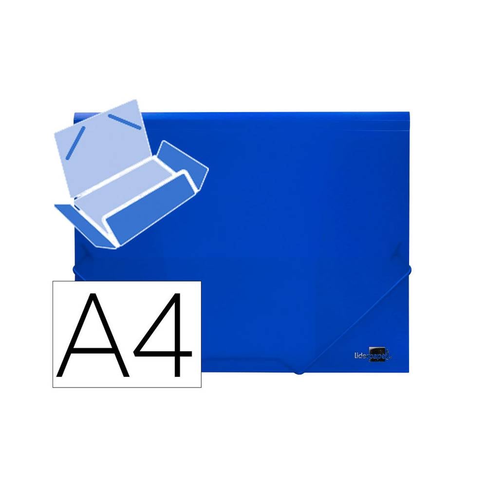 Carpeta liderpapel gomas solapas 34962 polipropileno din a4 azul translucido