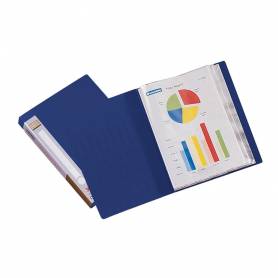 Carpeta liderpapel personaliza 31702 10 fundas polipropileno din a4 azul lomo personalizable