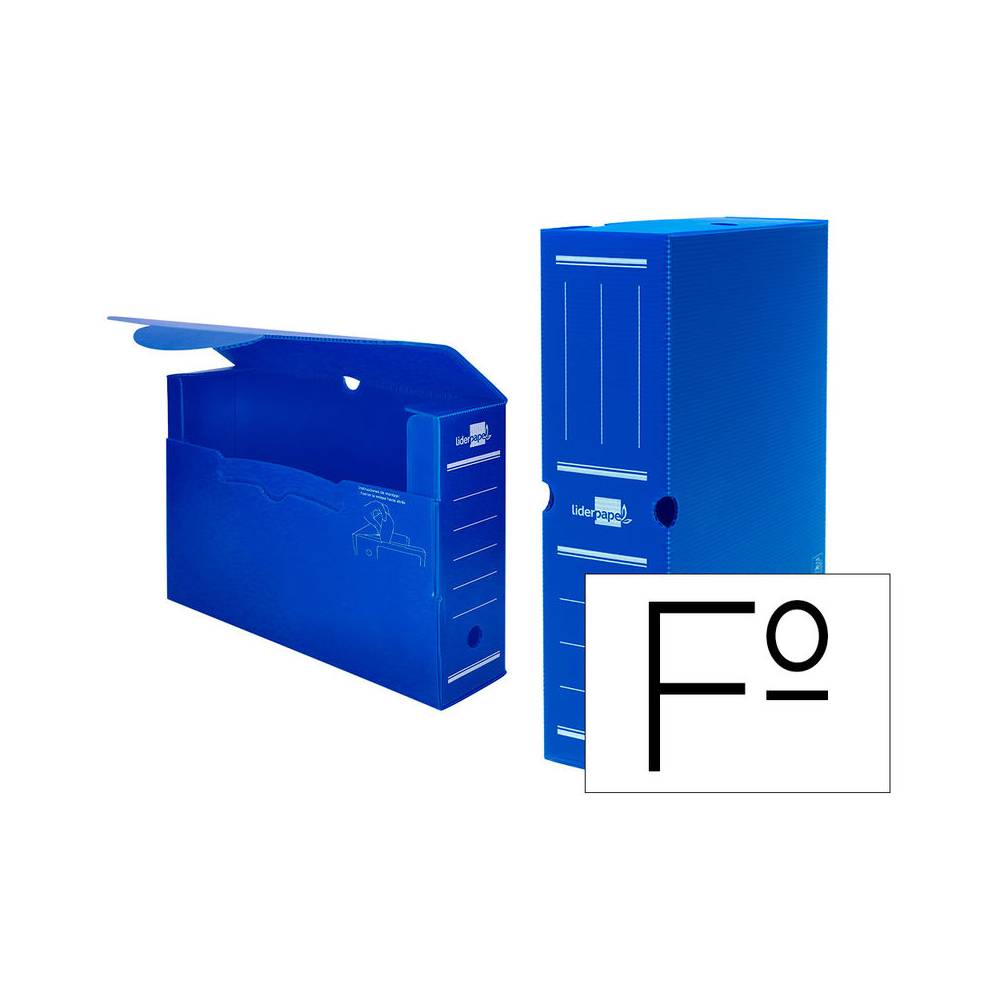 Caja archivo definitivo plastico liderpapel azul 360x260x100 mm