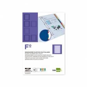 Separador liderpapel plastico juego de 10 separadores folio 16 taladros