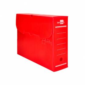 Caja archivo definitivo plastico liderpapel rojo 360x260x100 mm