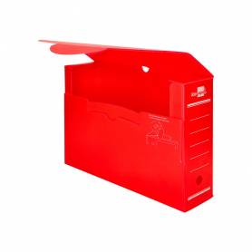 Caja archivo definitivo plastico liderpapel rojo 360x260x100 mm