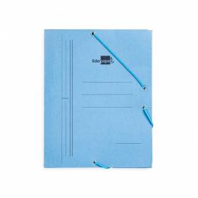 Carpeta liderpapel gomas cuarto 3 solapas carton pintado azul