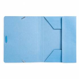 Carpeta liderpapel gomas cuarto 3 solapas carton pintado azul