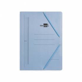 Carpeta liderpapel gomas folio sencilla carton pintado azul