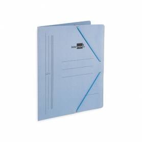 Carpeta liderpapel gomas folio sencilla carton pintado azul