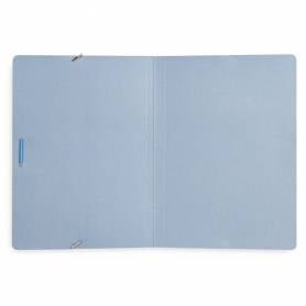 Carpeta liderpapel gomas folio sencilla carton pintado azul