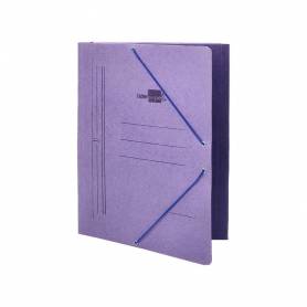 Carpeta liderpapel gomas folio 3 solapas carton compacto azul