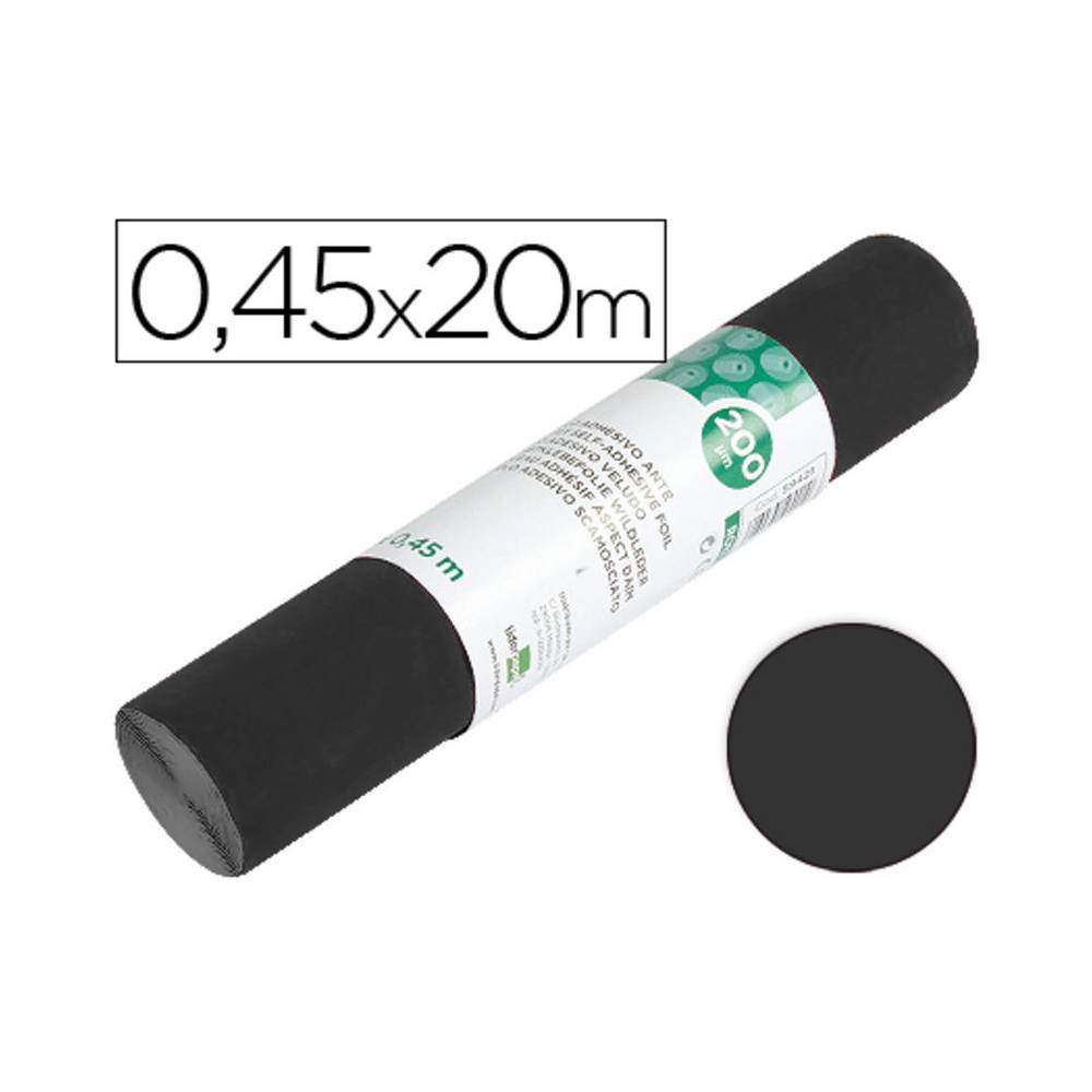 Rollo adhesivo liderpapel unicolor negro mate rollo de 0,45 x 20 mt