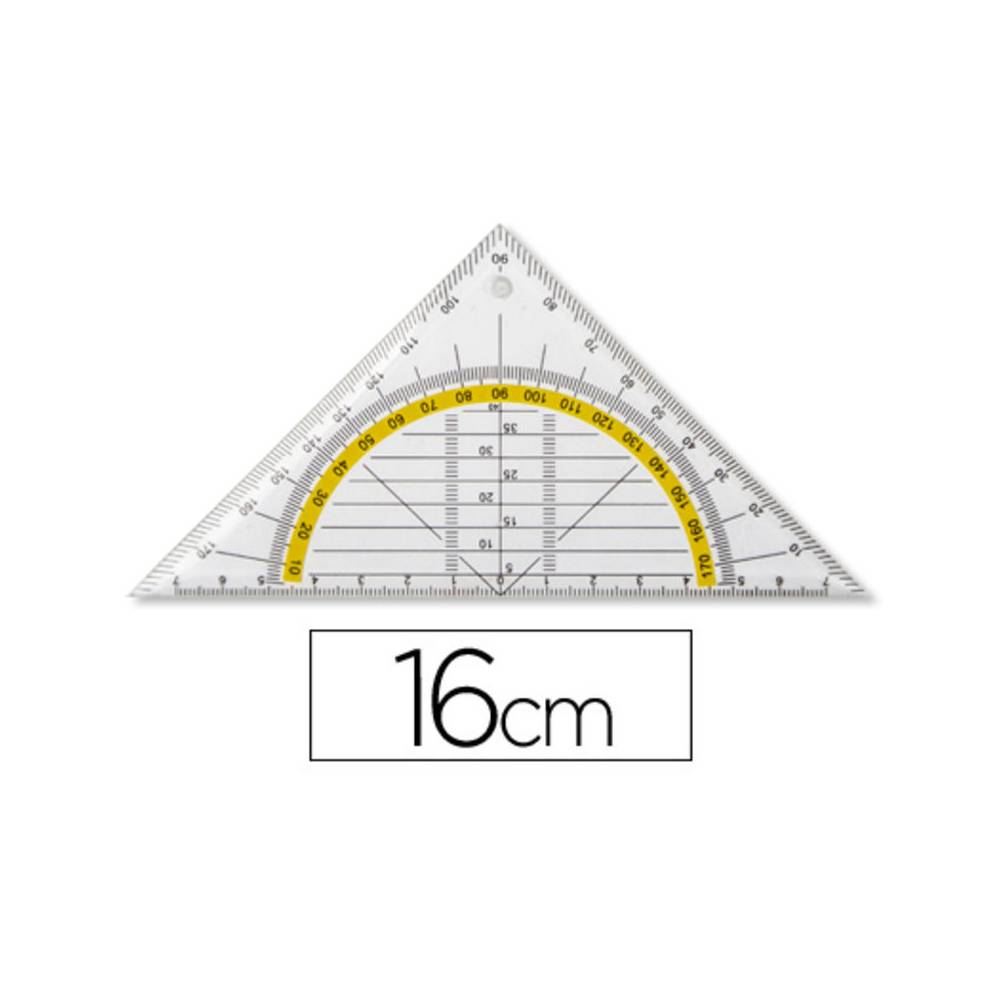 Escuadra liderpapel geometria 16 cm plastico cristal