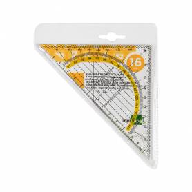 Escuadra liderpapel geometria 16 cm plastico cristal