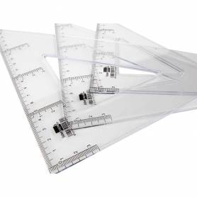 Escuadra liderpapel 25 cm plastico cristal