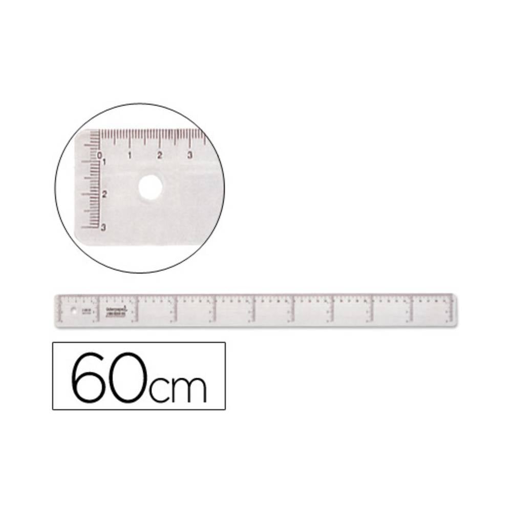 Regla liderpapel plastico cristal 60 cm