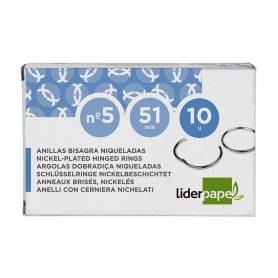 Anilla bisagra liderpapel niquelada n.5 diametro 51 mm caja de 10 unidades