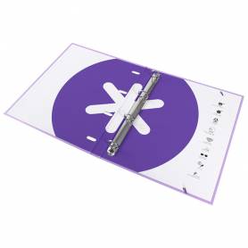 Carpeta con recambio liderpapel antartik a4 cuadro 5mm forrada 4 anillas 25mm redondas color lavanda