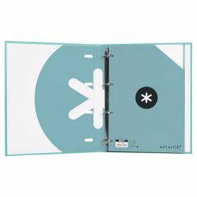 Carpeta con recambio liderpapel antartik a4 cuadro 5mm forrada 4 anillas 25mm redondas color menta