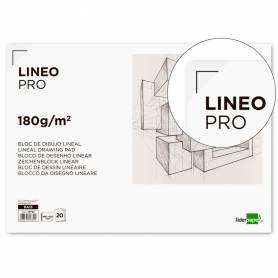 Bloc dibujo liderpapel lineal espiral 460x325 mm 20 hojas 180 gr/m2 con recuadro perforado