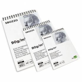 Bloc dibujo liderpapel esbozos espiral a5 148x210 mm 100 hojas 90gr/m2 sin recuadro