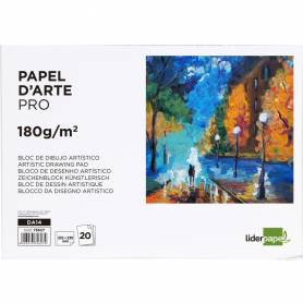 Bloc dibujo liderpapel artistico encolado 230x325mm 20 hojas 180 g/m2 sin recuadro