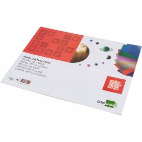 Bloc trabajos manuales liderpapel papel metalizado 240x315 mm 10 hojas colores surtidos