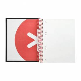 Cuaderno espiral liderpapel a5 micro antartik tapa forrada 120h 90g liso con bandas 6 taladros color negro