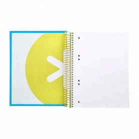 Cuaderno espiral liderpapel a5 micro antartik tapa forrada 120h 90g liso con bandas 6 taladros color azul