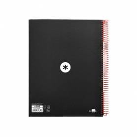 Cuaderno espiral liderpapel a4 micro antartik tapa forrada 120h 100 gr liso con bandas 4 taladros color negro