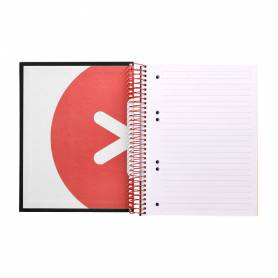 Cuaderno espiral liderpapel a5 micro antartik tapa forrada 120h 90 gr horizontal 5 bandas 6 taladros color negro