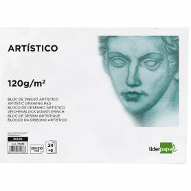 Bloc dibujo liderpapel artistico encolado 210x297 mm 30 hojas 120g/m2 sin recuadro