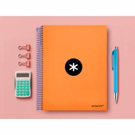 Cuaderno espiral liderpapel a4 micro antartik tapa forrada 120 h 100g cuadro 5 mm color naranja promo caran d ache