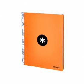 Cuaderno espiral liderpapel a4 micro antartik tapa forrada 120 h 100g cuadro 5 mm color naranja promo caran d ache