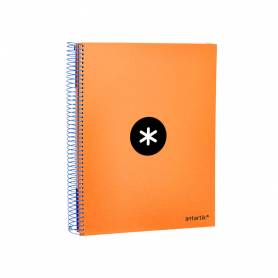 Cuaderno espiral liderpapel a4 micro antartik tapa forrada 120 h 100g cuadro 5 mm color naranja promo caran d ache