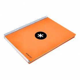 Cuaderno espiral liderpapel a4 micro antartik tapa forrada 120 h 100g cuadro 5 mm color naranja promo caran d ache