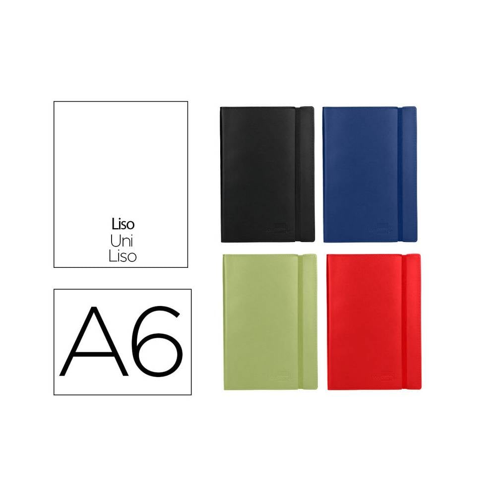 Libreta liderpapel simil piel a6 120 hojas 70g/m2 liso colores surtidos