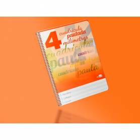 Cuaderno espiral liderpapel folio pautaguia tapa dura 80h 75 gr cuadro pautado 4mmcon margen colores surtidos