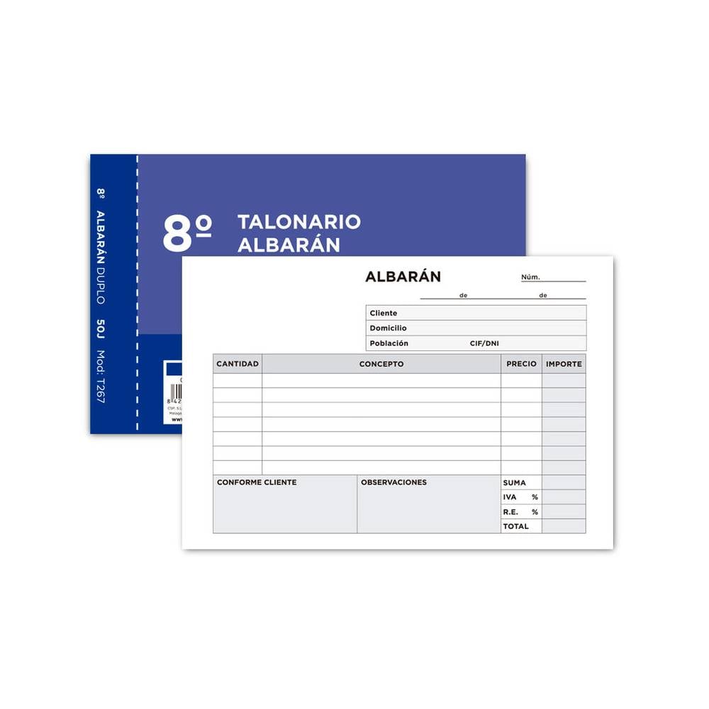 Talonario liderpapel albaran octavo duplicado apaisado