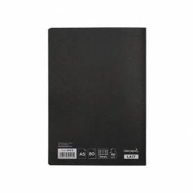 Libreta liderpapel tapa negra a5 80 hojas 60g/m2 cuadro 5mm con doble margen