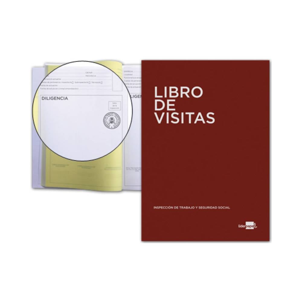 Libro liderpapel din a4 100 h registro de visitas de la inspeccion de trabajo