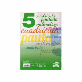 Libreta liderpapel pautaguia tapa cartoncillo 32 hojas din a5 70 g cuadriculado pautado 5 mm