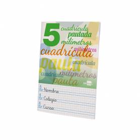 Libreta liderpapel pautaguia tapa cartoncillo 32 hojas din a5 70 g cuadriculado pautado 5 mm