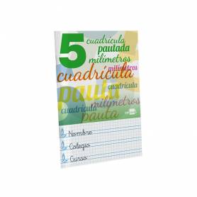 Libreta liderpapel pautaguia tapa cartoncillo 32 hojas din a5 70 g cuadriculado pautado 5 mm