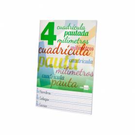 Libreta liderpapel pautaguia tapa cartoncillo 32 hojas din a5 70 g cuadriculado pautado 4 mm