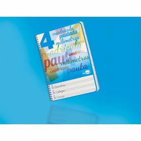 Cuaderno espiral liderpapel cuarto pautaguia tapa blanda 40h 75 gr cuadro pautado 4mm colores surtidos