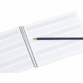 Bloc musica liderpapel combi pentagrama 3mm mas cuadricula de 4mm para anotaciones cuarto20 hojas 100g/m2