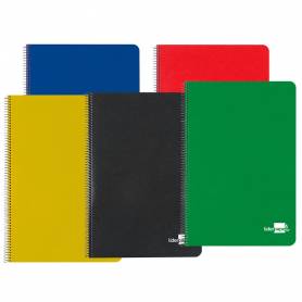 Cuaderno espiral liderpapel cuarto tapa dura 80h 60 gr cuadro 4mm con margen colores surtidos