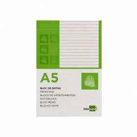 Bloc notas liderpapel horizontal a5 80 hojas 60g/m2 perforado