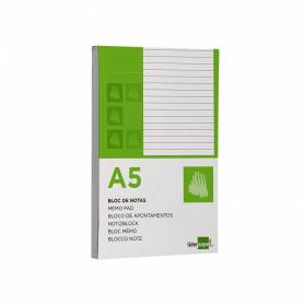 Bloc notas liderpapel horizontal a5 80 hojas 60g/m2 perforado