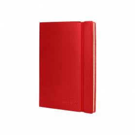 Libreta liderpapel simil piel a5 120 hojas 70g/m2 horizontal sin margen rojo