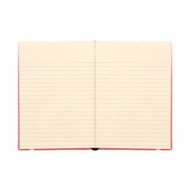 Libreta liderpapel simil piel a5 120 hojas 70g/m2 horizontal sin margen rojo