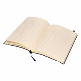 Libreta liderpapel simil piel a5 120 hojas 70g/m2 horizontal sin margen negro